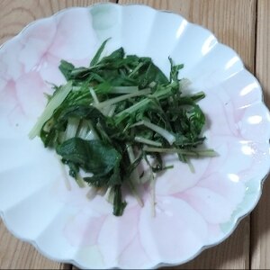 小松菜ほうれん草&水菜の中華風蒸しサラダ